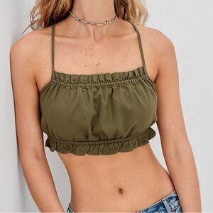 American Eagle Outfitters Green tie back bubble tank